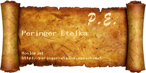 Peringer Etelka névjegykártya